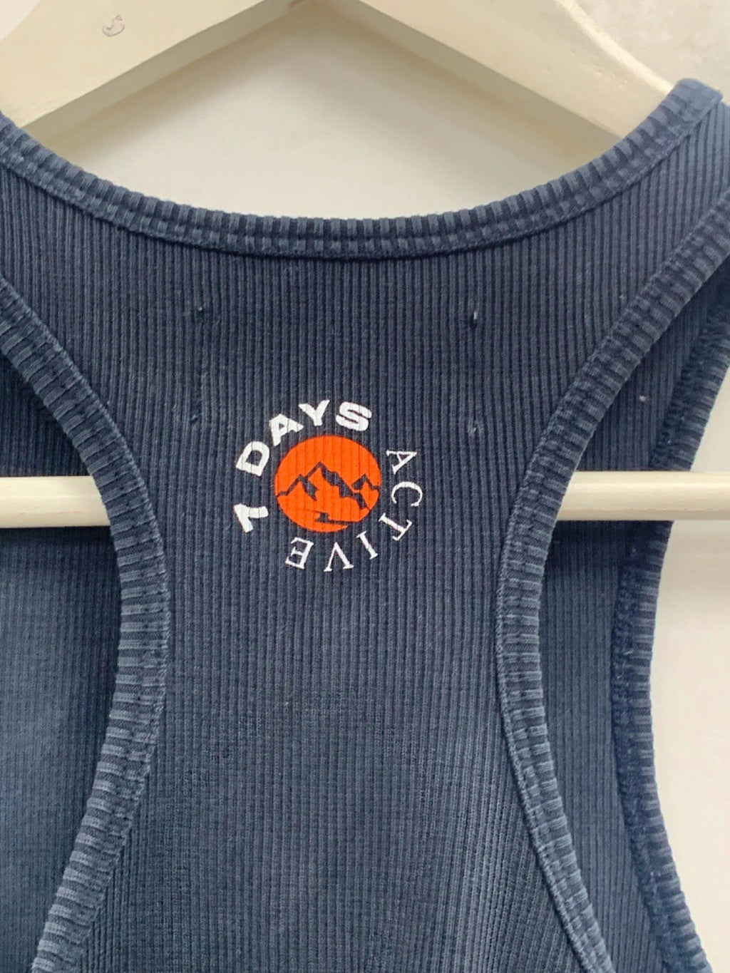 7 Days Active black Cropped Rib Tank Top UK S