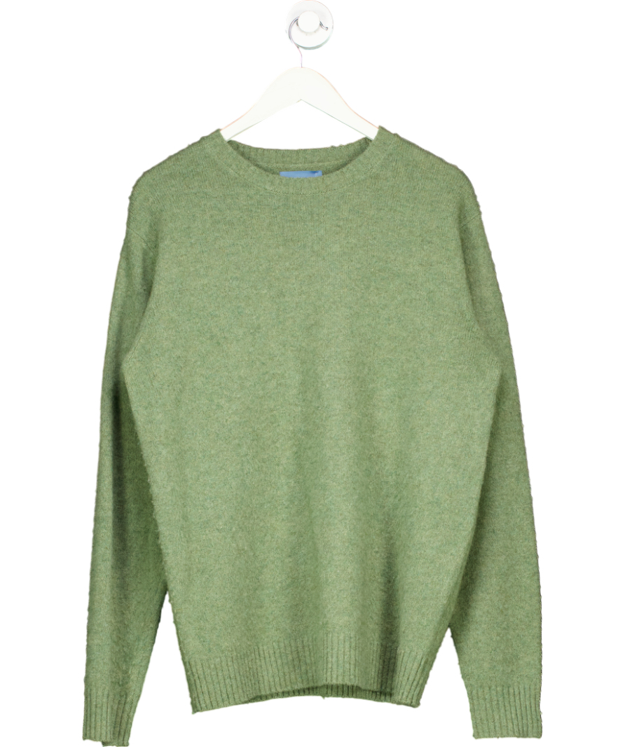- Beaufort & Blake Green Lambswool Crew Neck Sweater UK M