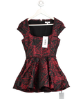 LOBA Alana Mini Dress With Attached Underwear In Black & Red UK XS