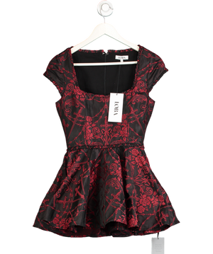 LOBA Alana Mini Dress With Attached Underwear In Black & Red UK XS