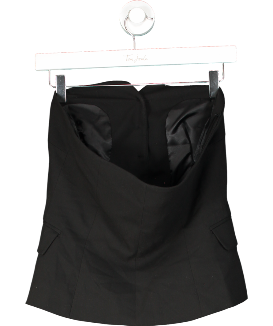 Bershka Black Strapless Blazer Top UK M