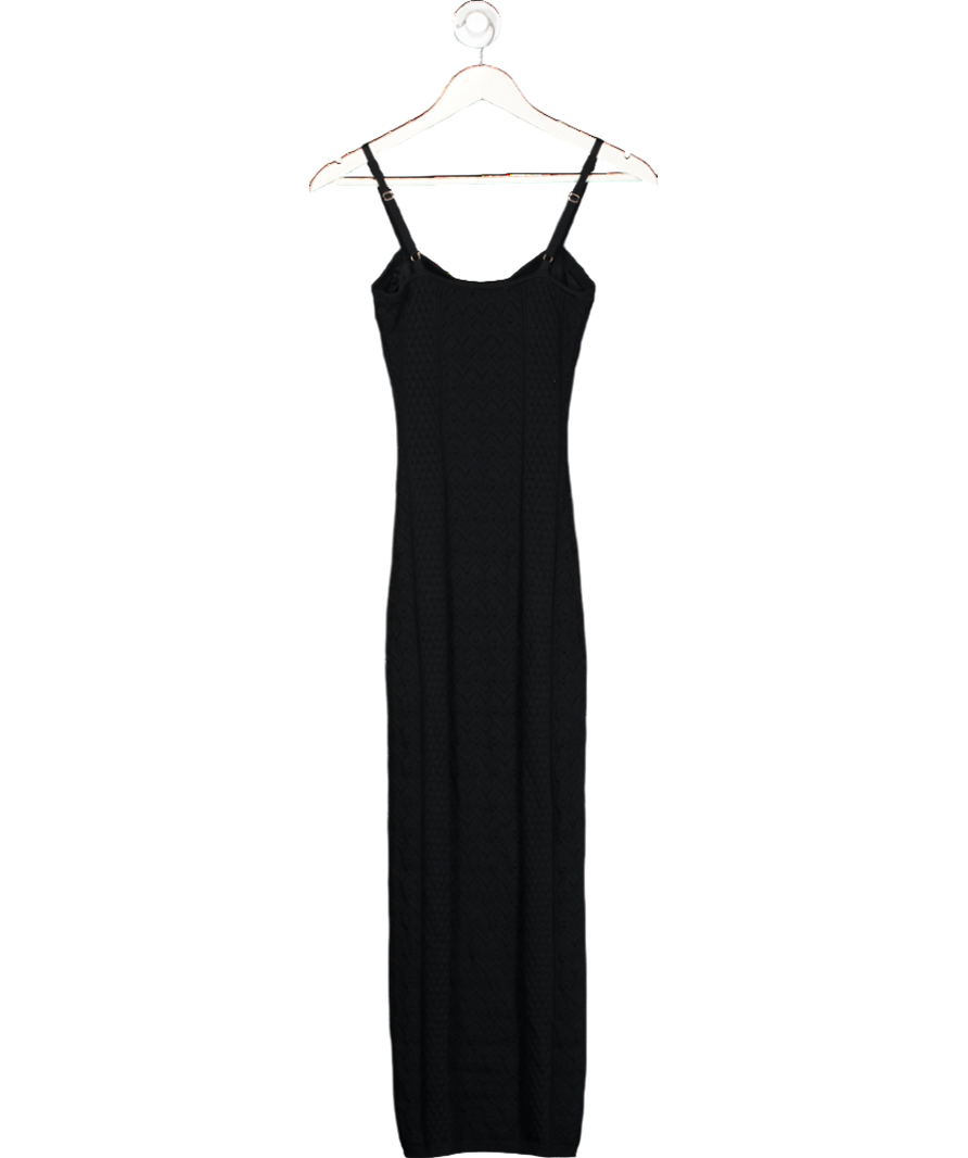 FOREVER NEW Black Crochet Strappy Midi Dress UK 6