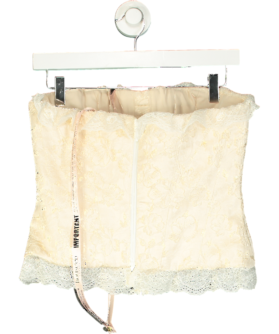 House of CB Ivory Metallic Jacquard Corset UK 10