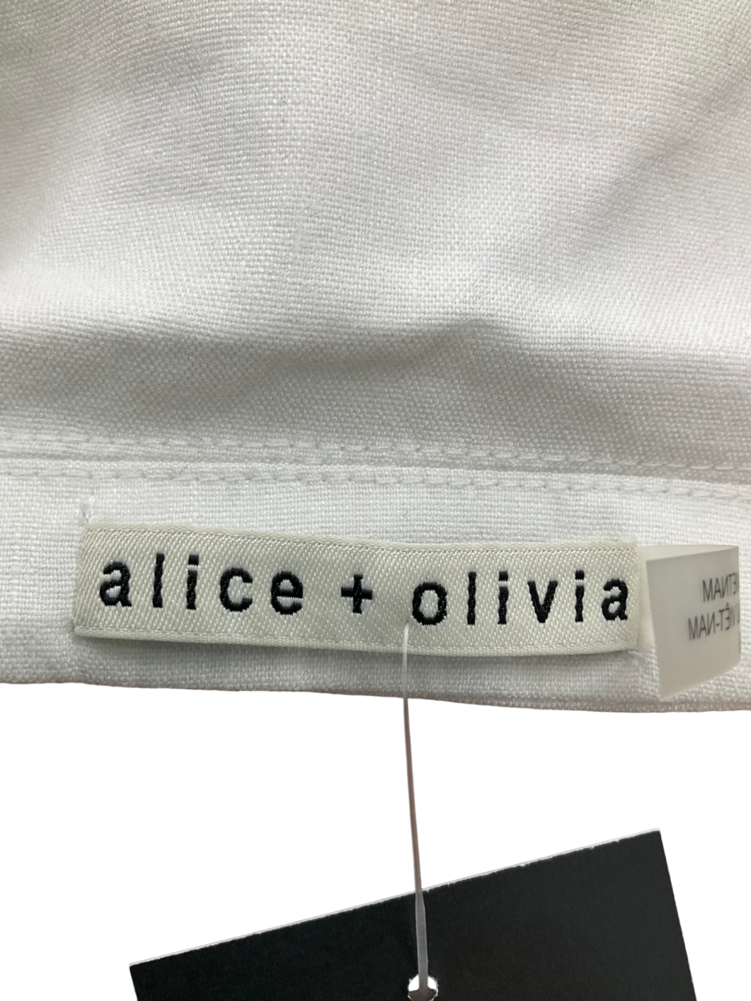 Alice + Olivia White Linen Blend Halterneck Backless Waistcoat UK 6