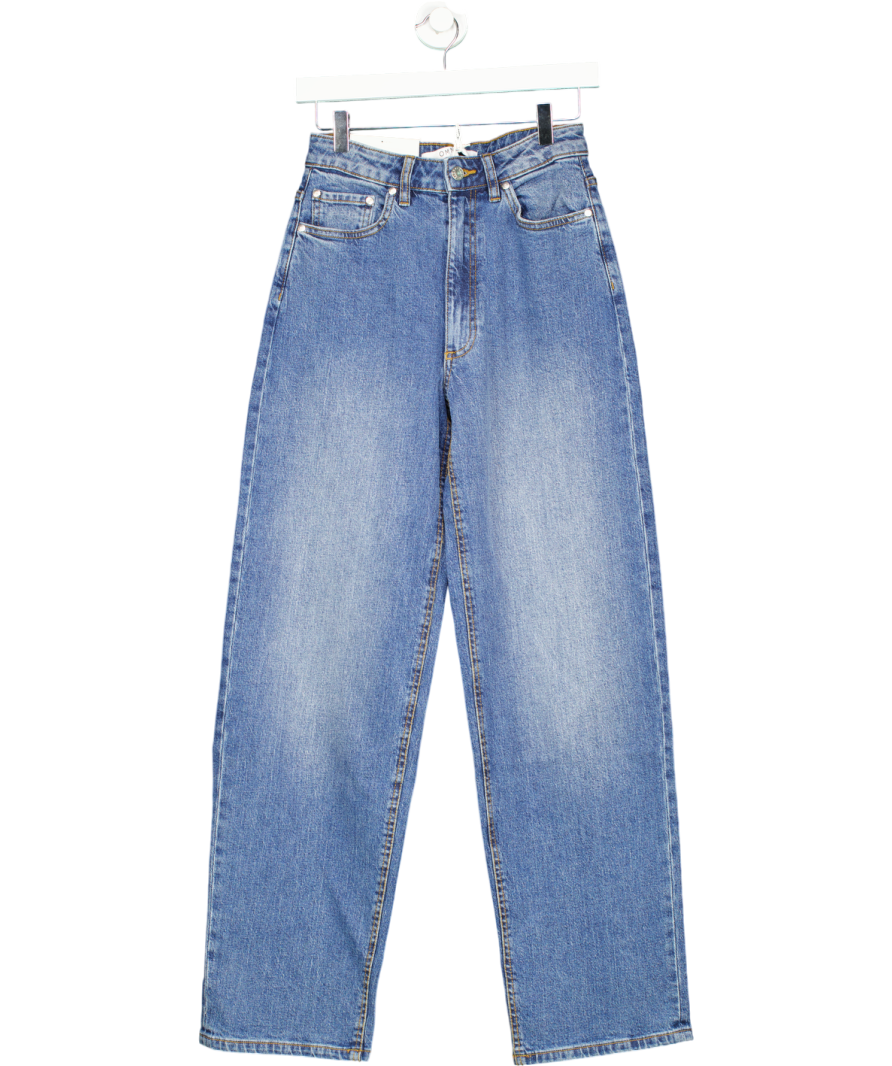 omnes Greta Mid Rise Dad Jeans, Blue Denim UK 6