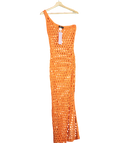 White Fox Orange In My Feelings Crochet Maxi Dress UK L/XL