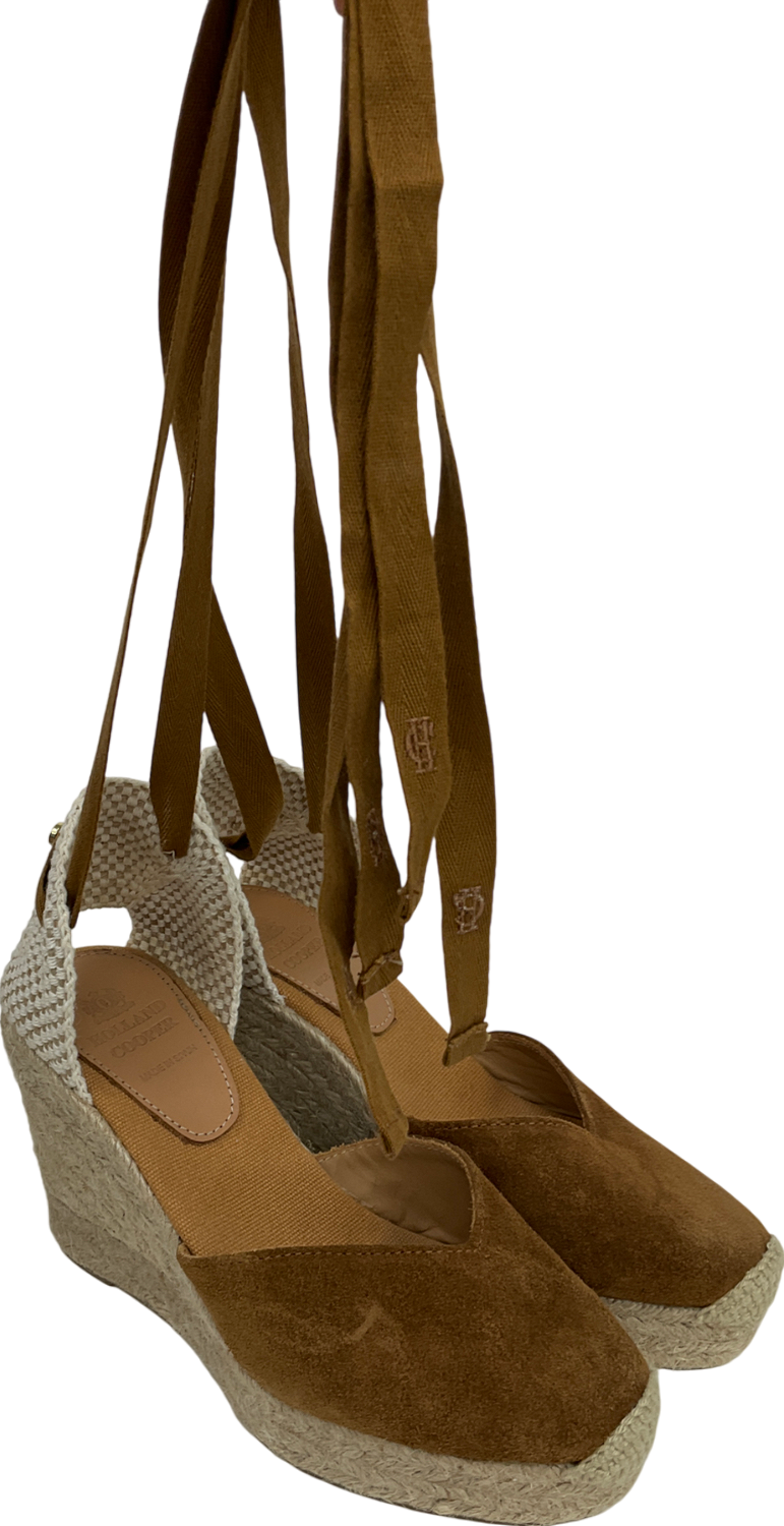 Holland Cooper Brown Seville Wedge Sandal UK 3 EU 36 👠