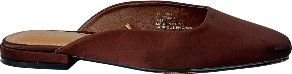 River Island Brown Backless Flat Slip On Mules UK 5 EU 38 👠