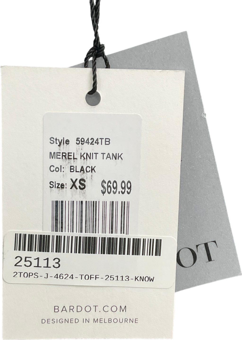 Bardot Black Merel Knit Tank Top UK XS