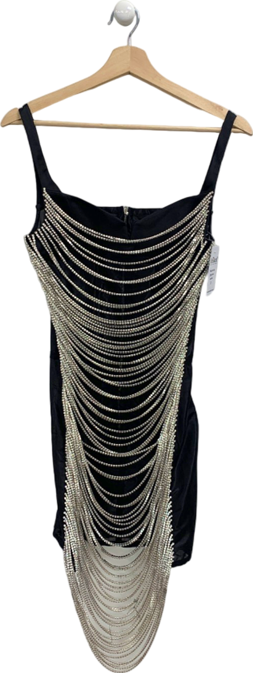 LNME Black Embellished Cocktail Dress UK XS
