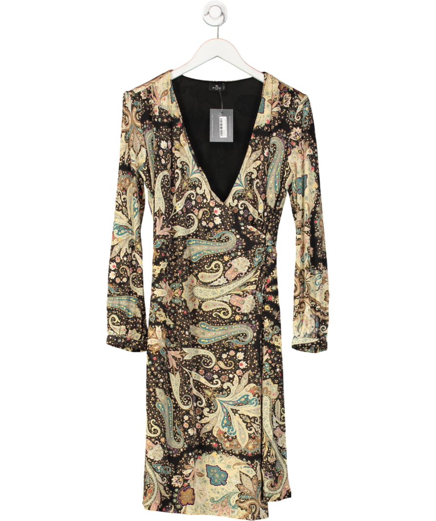 Etro Black Paisley Midi Dress UK 16