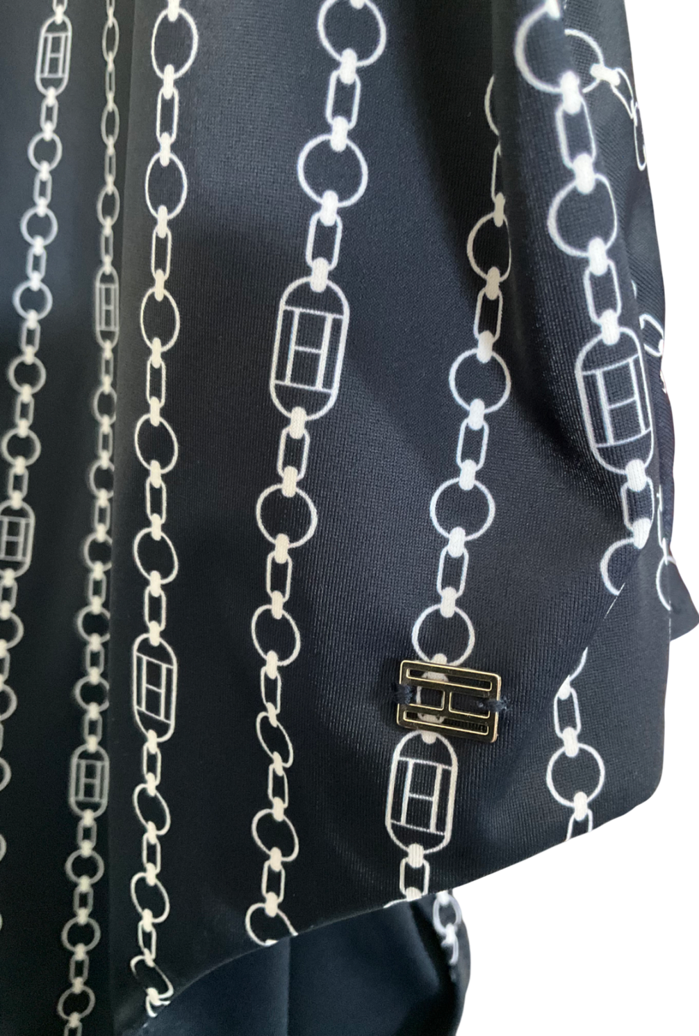 Tommy Hilfiger Blue Print One Piece Swimsuit - Flag Chain Dark Night Navy UK S