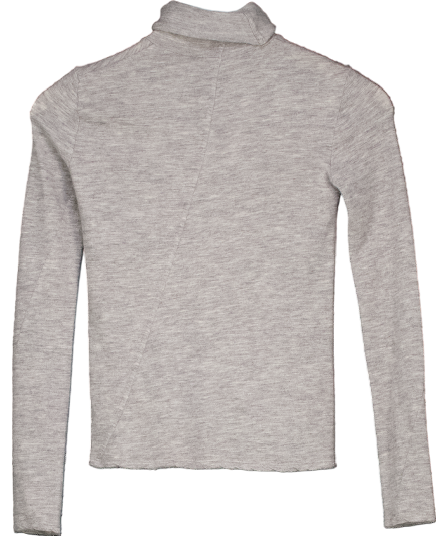 The Row Grey Cashmere Roll Neck Top UK XS