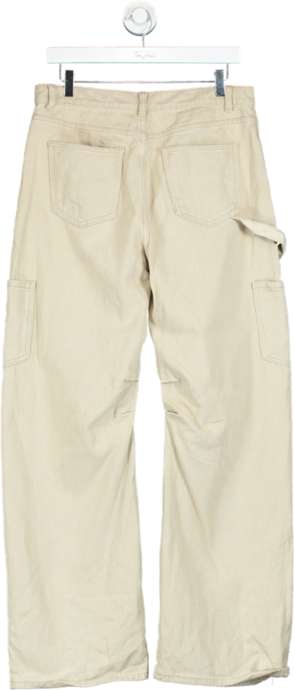 Lioness Beige Relaxed Fit Cargo Trousers M
