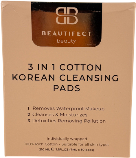 BEAUTIFECT 3-in-1 Cotton Korean Cleansing Pads X30 pads