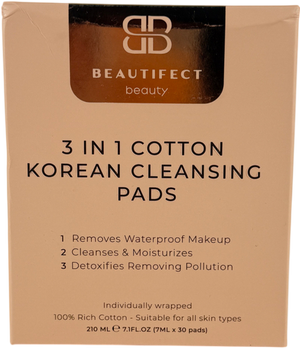 BEAUTIFECT 3-in-1 Cotton Korean Cleansing Pads X30 pads
