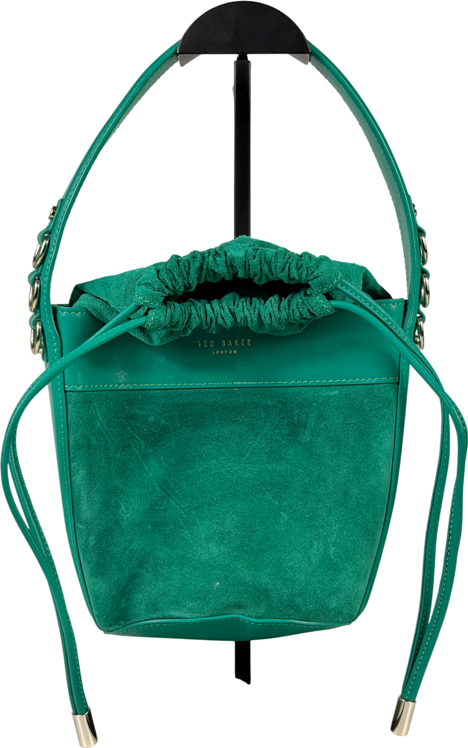 Ted Baker Green Sleek Equestrian Hobo Mini Bucket Bag One Size