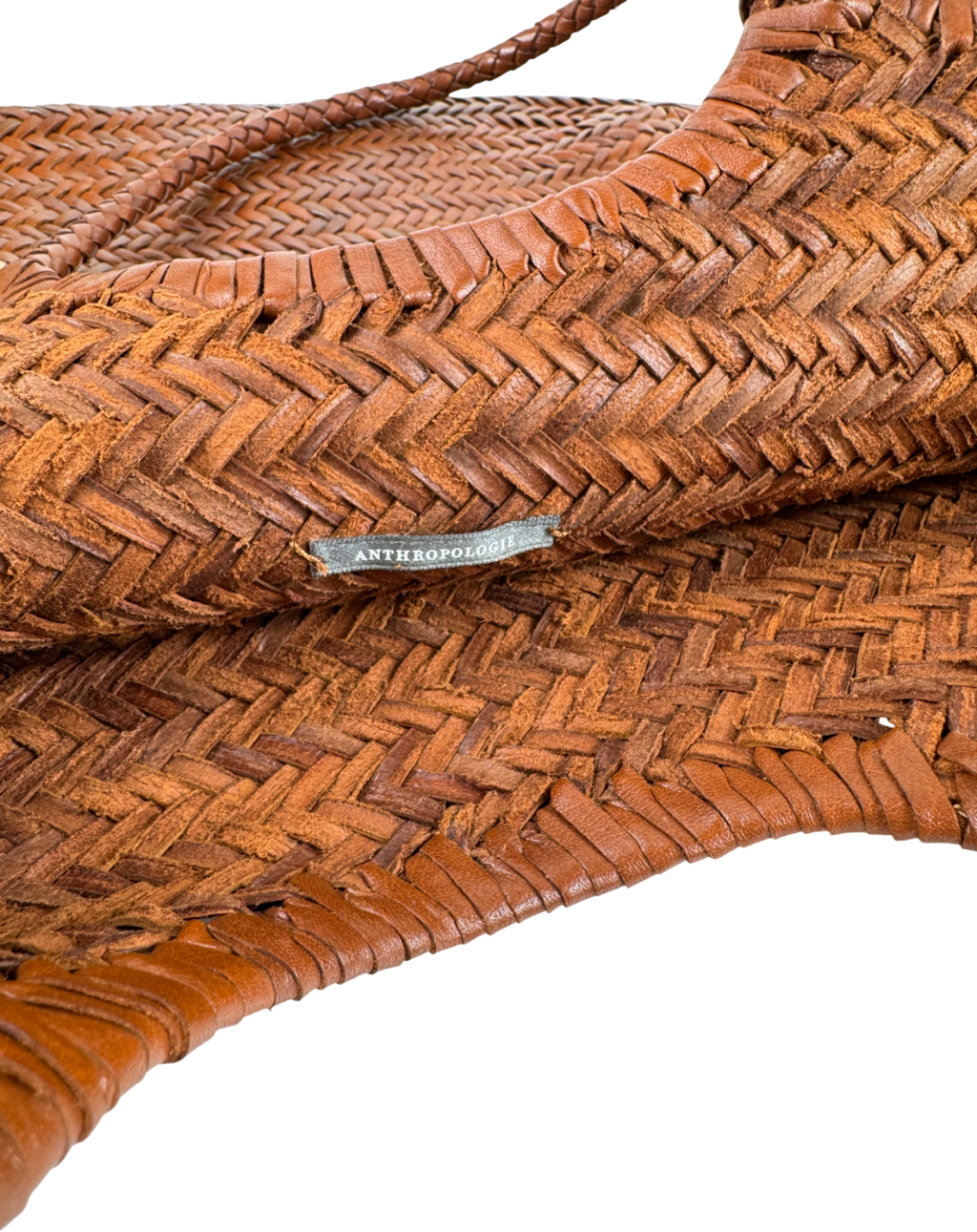 Anthropologie Brown Nola Woven Leather Bag One Size