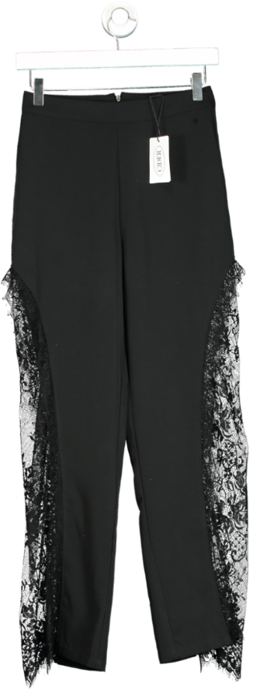 Cider Black Lace Panel Trousers XS