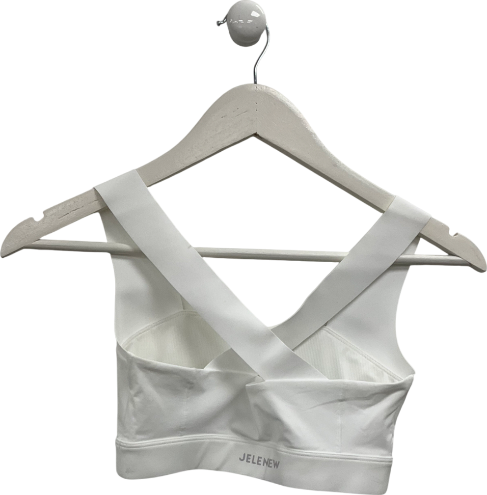 Jelenew White Intuition Medium-support Fast-dry Sports Bra UK XS
