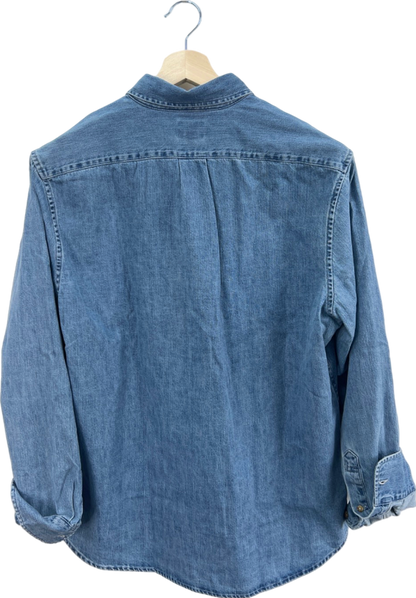 J.Crew Blue Denim Button-Up Shirt Classic Fit L