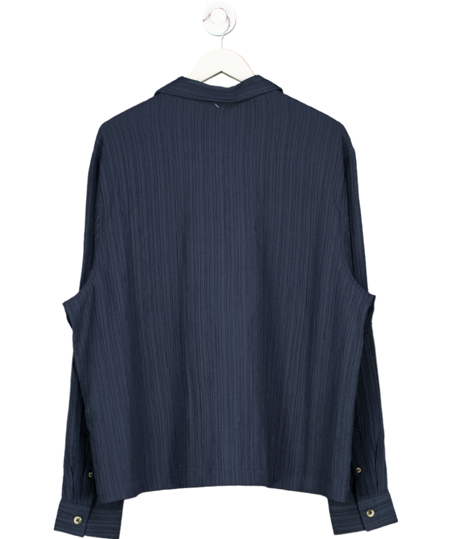 ASOS Blue Boxy Textured Regular Shirt UK XL