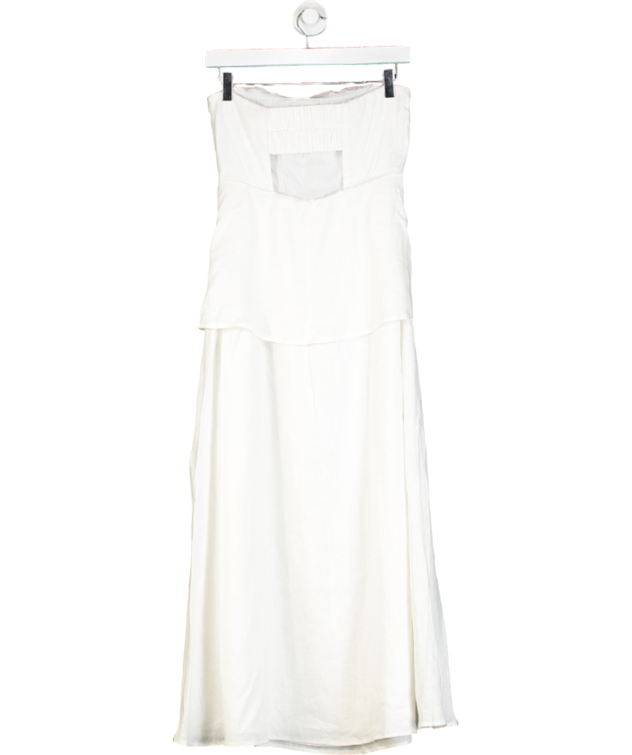 DISSH Saskia White Linen Maxi Dress UK 8