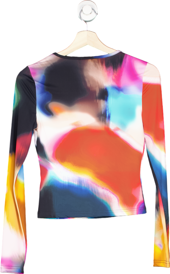 White Fox Multicolour Abstract Long Sleeve Top S