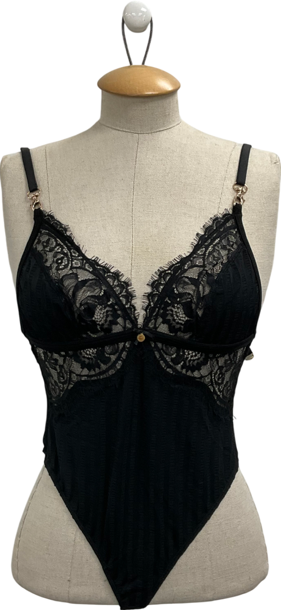 Gooseberry Intimates Black Bliss Lace And Mesh Bodysuit UK S