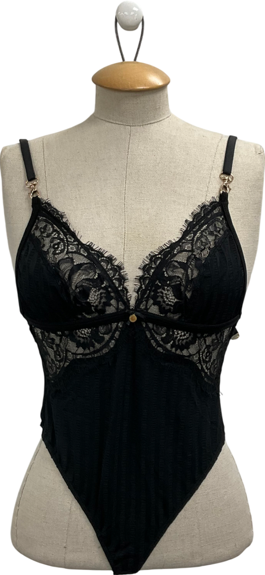 Gooseberry Intimates Black Bliss Lace And Mesh Bodysuit UK S