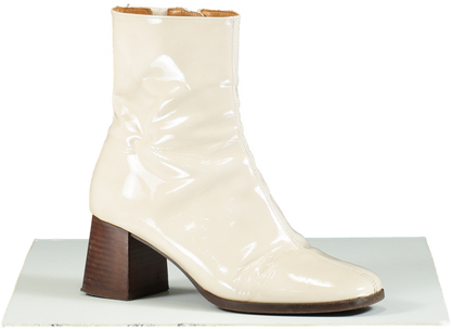 Sézane Ecru Axelle Vernis Ankle Boots UK 7 EU 40