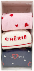 Talbots Multicoloured Valentines X3 Pairs Socks One Size