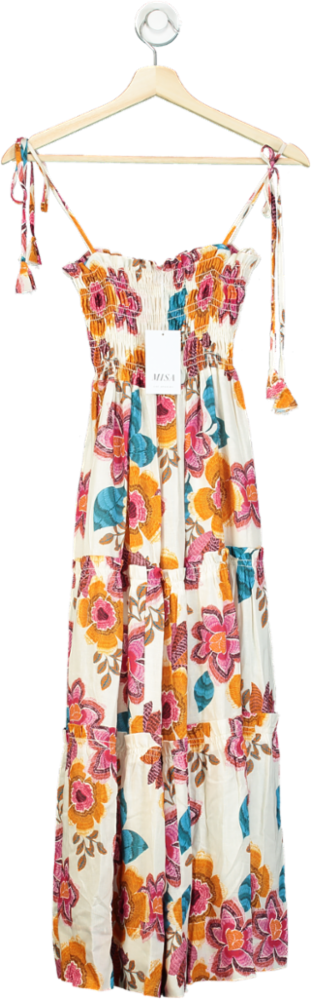 MISA Multicoloured Floral Print Maxi Dress UK XS