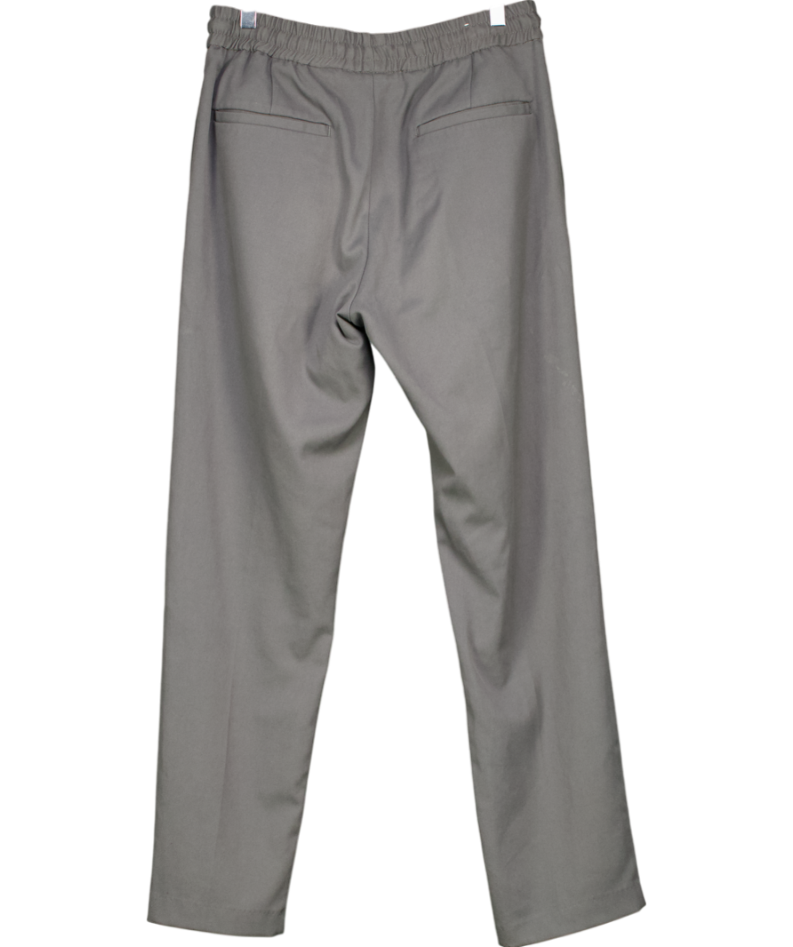 ZARA Grey Pull On Tapered Trousers UK M