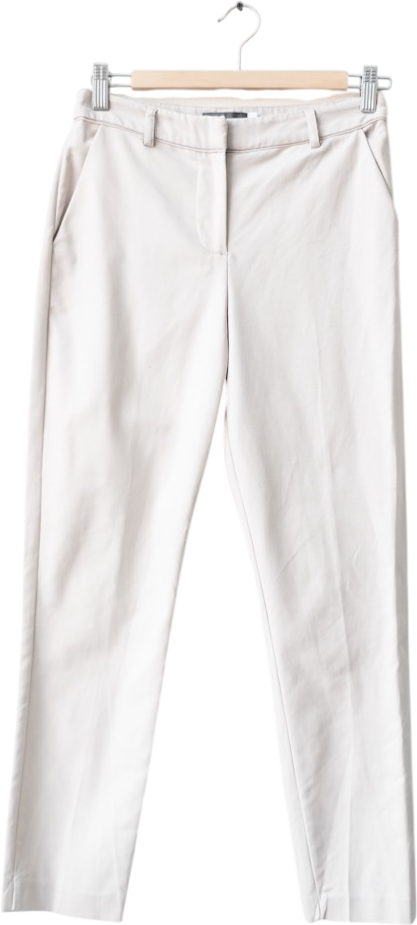 Mint Velvet Beige Tailored Tapered Leg Cigarette Trousers UK 8