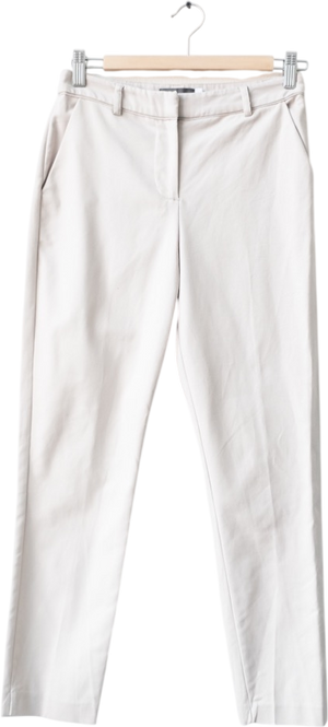 Mint Velvet Beige Tailored Tapered Leg Cigarette Trousers UK 8