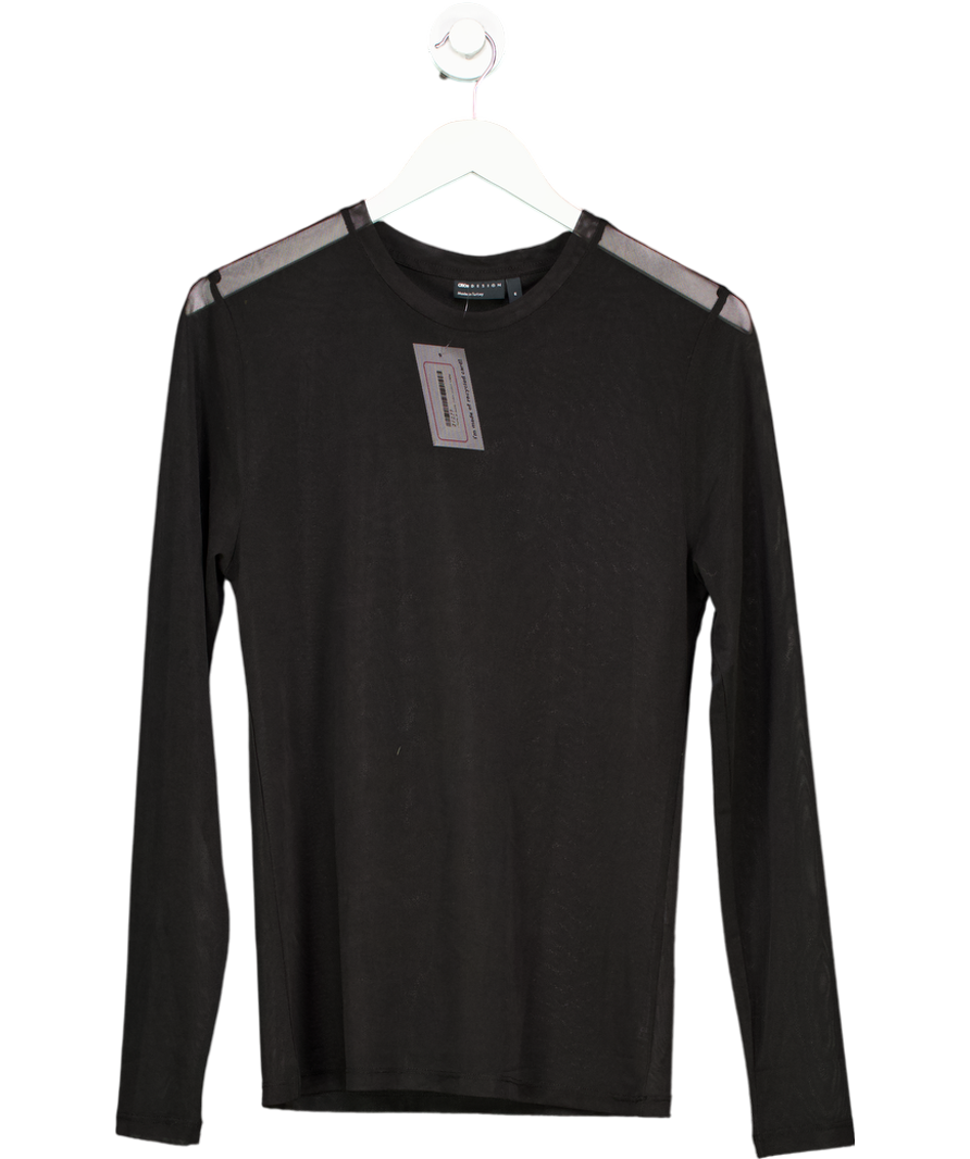 ASOS Black Long Sleeve Mesh Top UK M