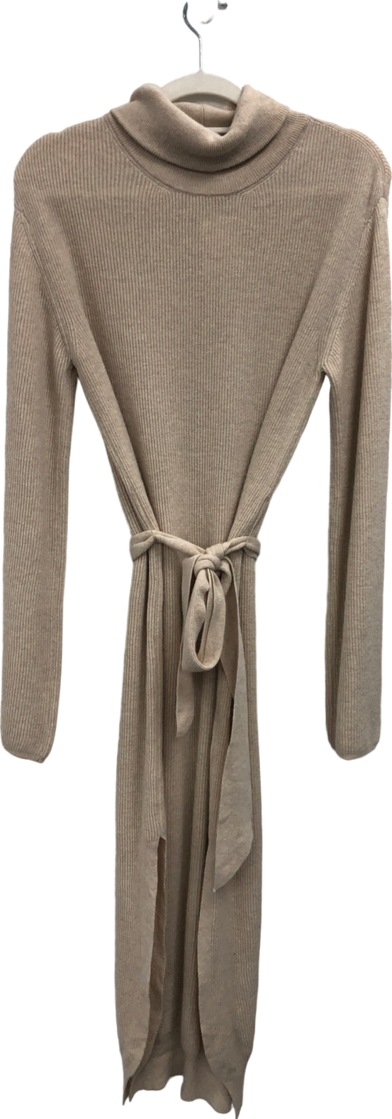 Nanushka Beige Merino/Cashmere Blend High Neck Knitted Dress UK S