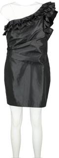 De La Vali Black Fiama Asymmetric Mini Dress UK 14
