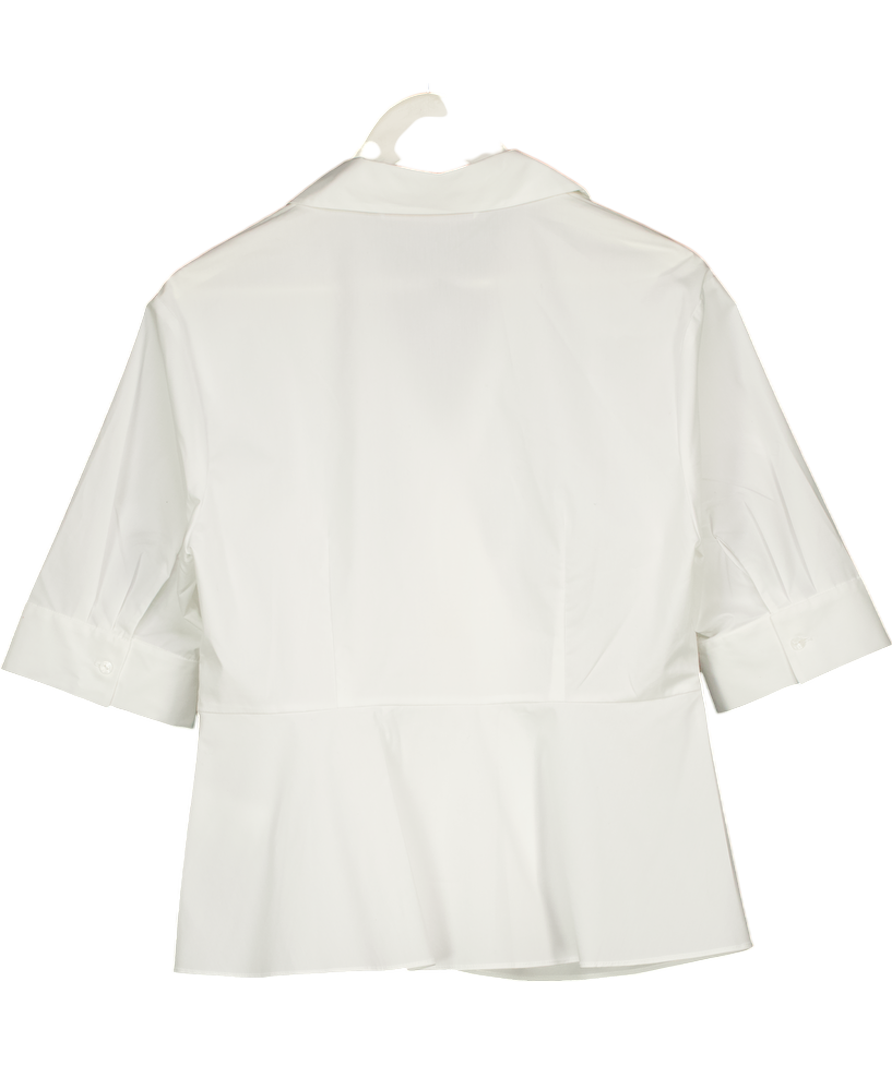 Goelia White Wrap Detail Short Sleeve Blouse UK M