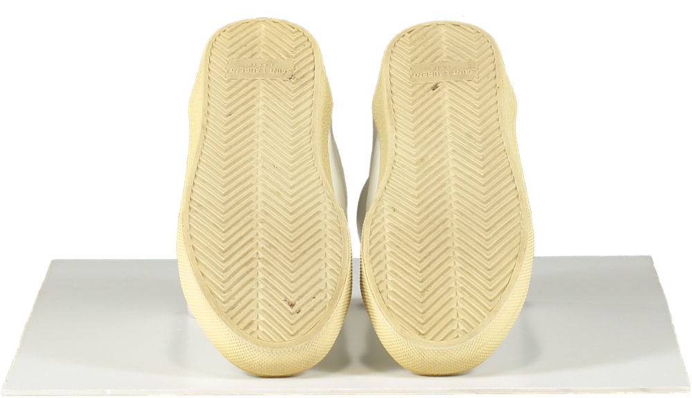 Saint Laurent White Court Classic Logo-embroidered Leather Trainers UK 2 EU 35 👠