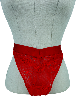 Lemonade Red Signature Lace V Brazilian Briefs UK 20