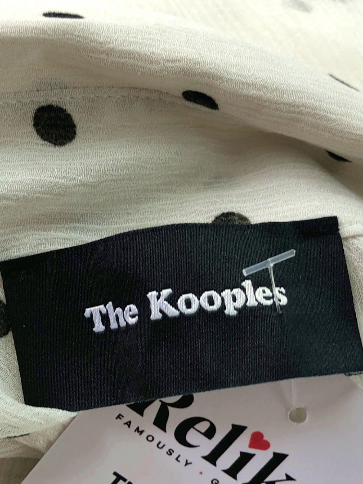 The Kooples Cream Polka Dot Sheer Blouse UK 6