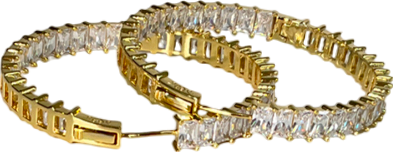 Metallic Crystal Gold Earrings