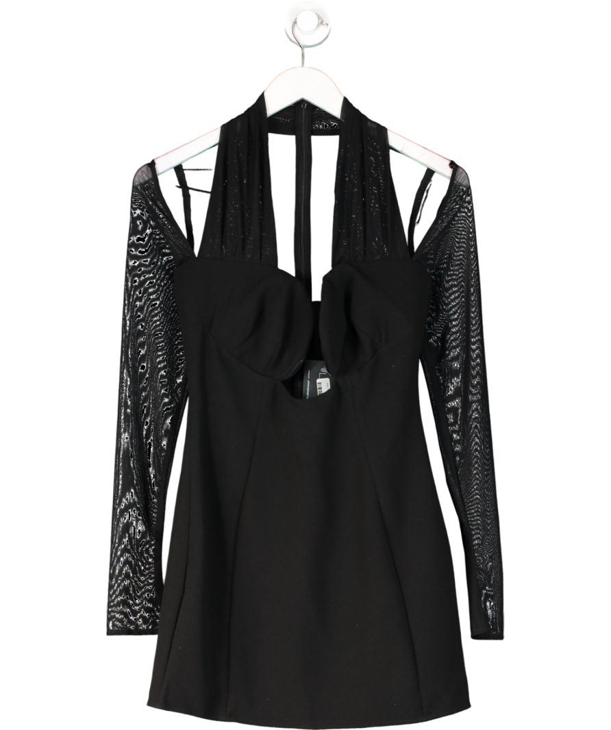 House of CB Black Holly Plunge Mini Dress Plus Cup UK S