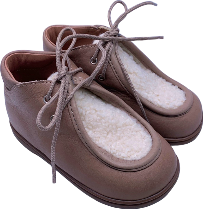 Papouelli Taupe Shearling Lined Booties EU 23