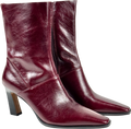 ASOS Estella Leather Chisel Toe Ankle Boots In Burgundy Red UK 7 EU 40 👠