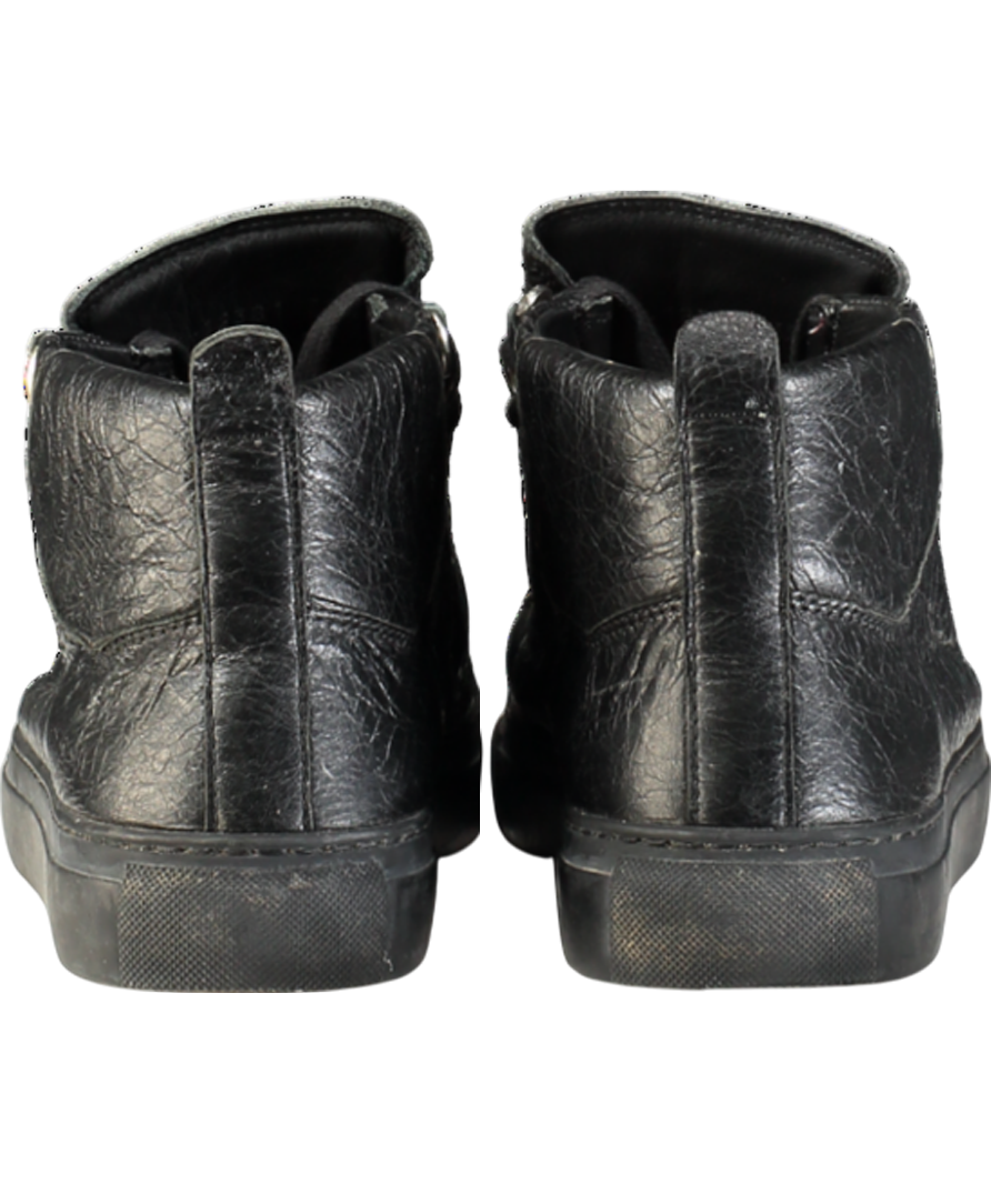Balenciaga Black Arena Leather High Top Trainers UK 6 EU 39 👠