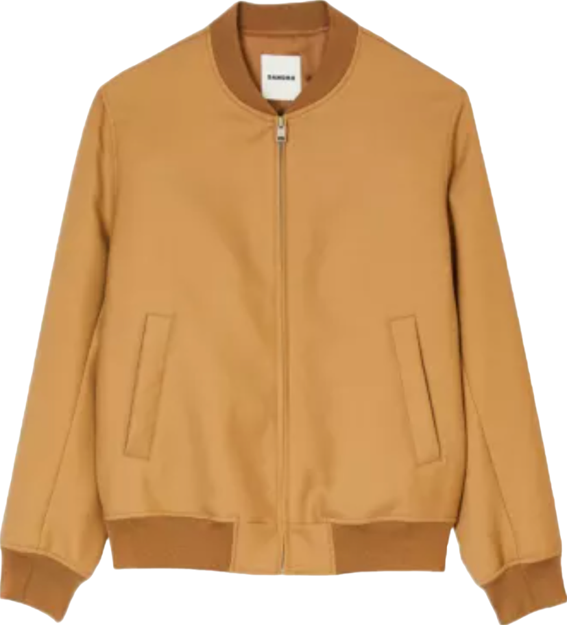 Sandro Brown Tan Teddy Elasticated-cuffs Regular-fit Wool-blend Jacket UK L