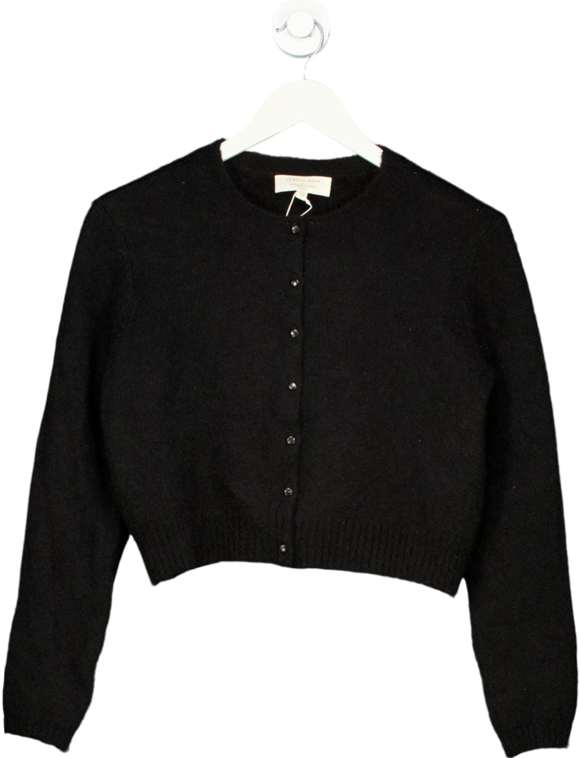 Sezane Black Leonora Kid Mohair / Merino Wool Blend Cardigan  UK L